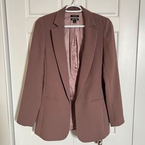Women's Lightweight Long Sleeve Open Blazer | Size 0 mauve pink